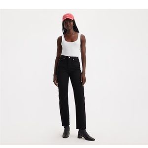 Levi’s Wedgie Straight Jeans in Black Sprout